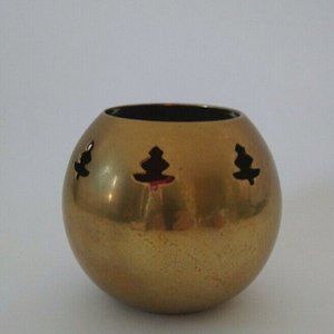 Brass Candle Holder Luminary Round Sphere